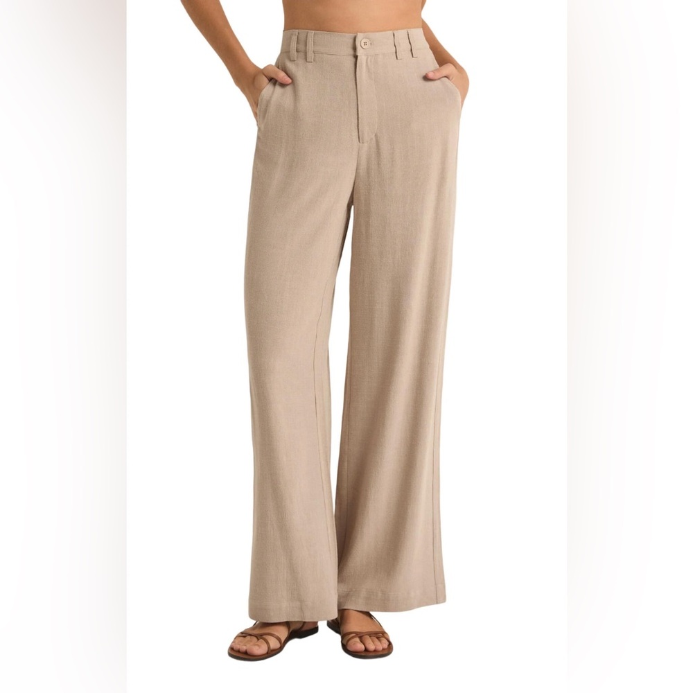 Z Supply Tan Wide-Leg Trousers